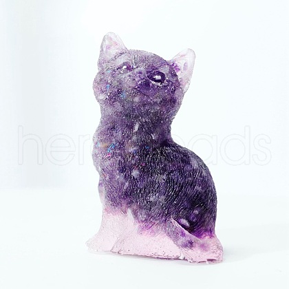 Natural Amethyst Chip & Resin Craft Display Decorations DJEW-PW0021-31N-1