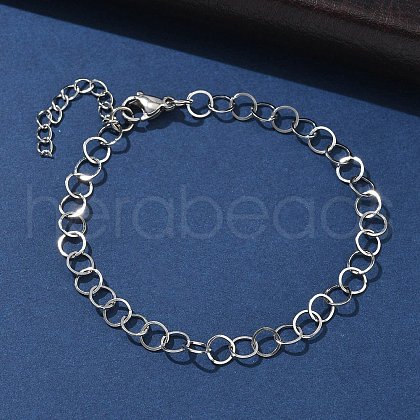 304 Stainless Steel Rolo Chains Bracelets for Women BJEW-U043-02P-1