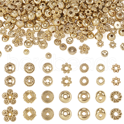 210Pcs 14 Styles Rack Plating Alloy Spacer Beads FIND-TA0002-69-1
