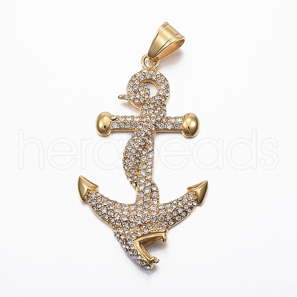 304 Stainless Steel Big Pendants STAS-H387-06G-1
