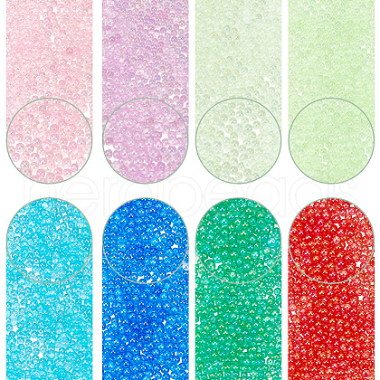SUNNYCLUE 80G 8 Colors Transparent Round Caviar Beads FIND-SC0010-62-1