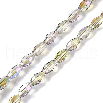 Electroplate Glass Beads Strands GLAA-Q101-03B-HP01-1