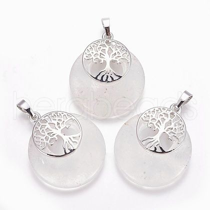 Natural Quartz Crystal Pendants G-F573-C13-1