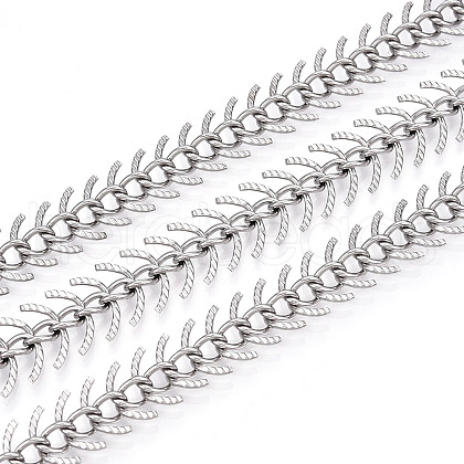 304 Stainless Steel Fishbone Link Chains CHS-N004-01P-1