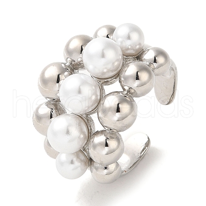 Rack Plating Brass Cuff Rings RJEW-H228-21P-1