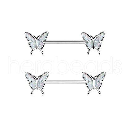 Brass Clear Cubic Zirconia Nipple Rings WG88A97-10-1