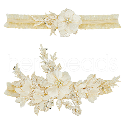 Flower Polyester Garter Leg Ring AJEW-WH0471-09B-1