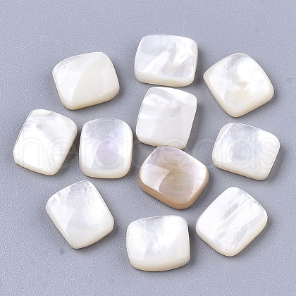 Natural White Shell Mother of Pearl Shell Cabochons X-SHEL-R047-15-1