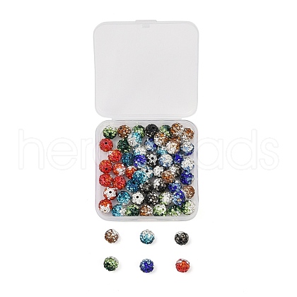   60Pcs 6 Color Handmade Polymer Clay Rhinestone Beads PORC-PH0001-38-1