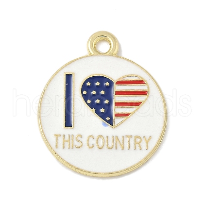 Independence Day Alloy Enamel Pandants FIND-M083-05L-G-1