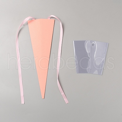 Triangle Paper Single Rose Wrapping Boxes for Bouquet ABAG-WH20005-04B-1