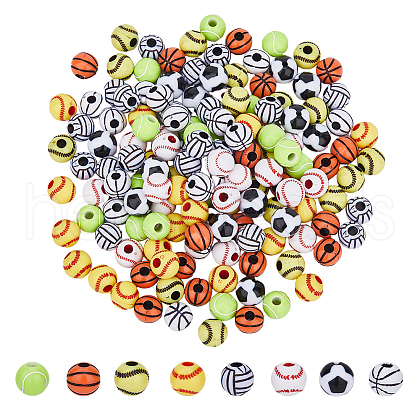 DICOSMETIC 160Pcs 8 Colors Opaque Acrylic Beads MACR-DC0001-13-1
