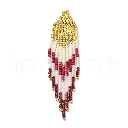 Seed Beads Beaded Charms PALLOY-MZ00221-1