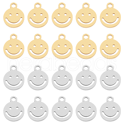 DICOSMETIC 20Pcs 2 Colors 304 Stainless Steel Pendants FIND-DC0004-97-1