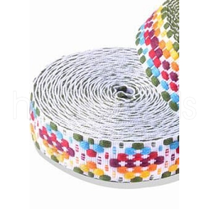 10M Polycotton Jacquard Square Ribbon OCOR-WH0078-168-01-1