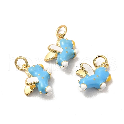 Rack Plating Brass Enamel Pendants KK-A177-20G-02-1