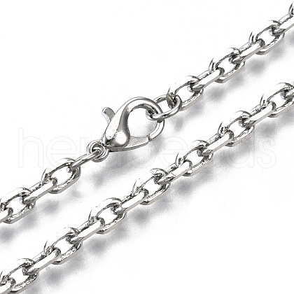 Brass Cable Chains Necklace Making MAK-N034-004B-P-1