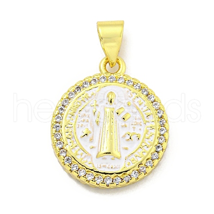 Rack Plating Brass Micro Pave Cubic Zirconia Pendants KK-B091-22G-08-1