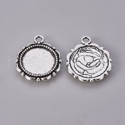 Alloy Pendant Cabochon Settings PALLOY-A18941-AS-FF-1