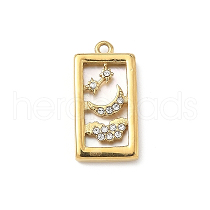 304 Stainless Steel Rhinestone Pendants STAS-U054-01B-G-1