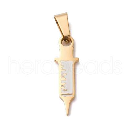 304 Stainless Steel Enamel Pendants STAS-P393-05G-1