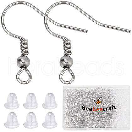 Beebeecraft 400Pcs 316 Surgical Stainless Steel Hook Earrings STAS-BBC0006-23-1