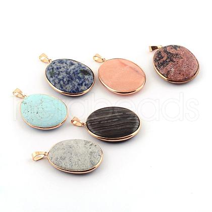 Natural & Synthetic Gemstone Pendants G-Q458-18G-1