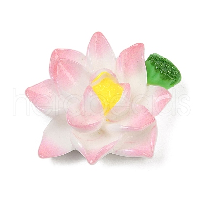 Opaque Resin Flowers Cabochons RESI-R463-02B-1