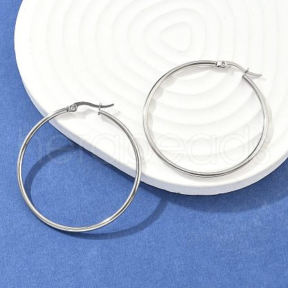 Tarnish Resistant 304 Stainless Steel Big Hoop Earrings X-EJEW-F105-06P-1