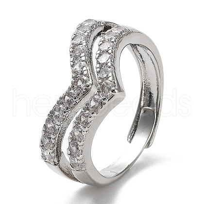 Cubic Zirconia Crown Adjustable Rings RJEW-Q777-11P-1