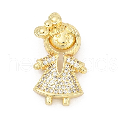Brass Micro Pave Cubic Zirconia Pendants KK-D317-104G-1
