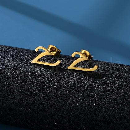201 Stainless Steel Stud Earrings WG24A34-22-1