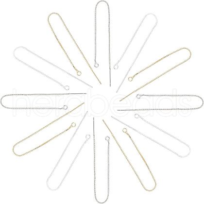 Unicraftale 6 Pairs 3 Colors Brass Stud Earring Findings KK-UN0001-07-1