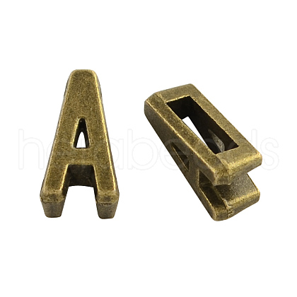 Tibetan Style Alloy Letter Slide Charms X-TIBEB-Q055-01AB-NR-1