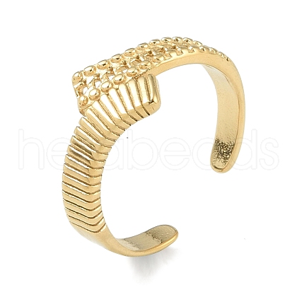 304 Stainless Steel Open Cuff Rings for Women RJEW-U001-04G-1