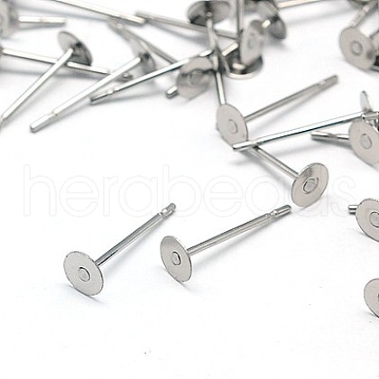 304 Stainless Steel Stud Earring Findings STAS-E025-6-1