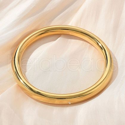 304 Stainless Steel Plain Bangles for Women BJEW-K271-01G-1