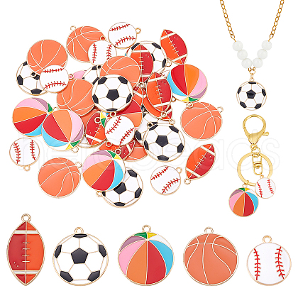   40Pcs 5 Styles Alloy Enamel Pendants ENAM-PH0002-86-1