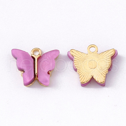 Alloy Acrylic Pendants X-ENAM-R136-01E-1