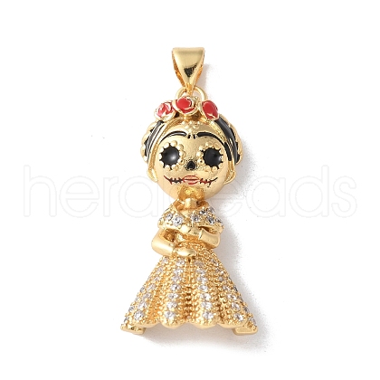 Brass Micro Pave Cubic Zirconia Pendants KK-A252-25G-1