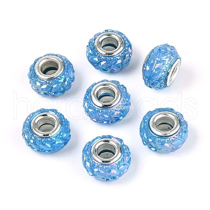 Opaque Resin European Beads RESI-T057-29D-1