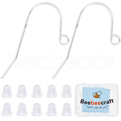 Beebeecraft 10 Pairs 925 Sterling Silver Earring Hooks STER-BBC0006-80-1
