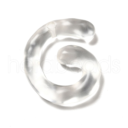 Transparent Resin Alphabet Pendants RESI-C028-02G-1