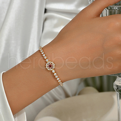 Elegant Geometric Brass Cubic Zirconia Chain Bracelets for Women's Daily Wear SA8702-3-1