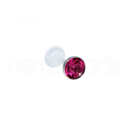 Acrylic Micro Pave Cubic Zirconia Labrets Piercing Jewely for Women Men WG00568-115-1