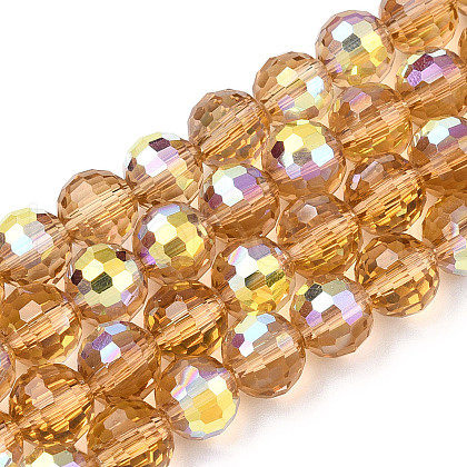 Transparent Electroplate Glass Beads Strands EGLA-N012-001-B05-1