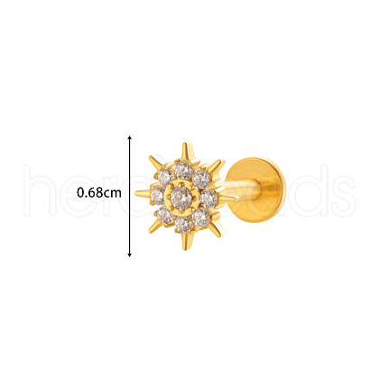 Titanium Alloy Micro Pave Cubic Zirconia Cartilage Earrings WGCFBAF-05-1