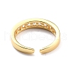 Clear Cubic Zirconia Open Cuff Ring for Women RJEW-C018-06G-3