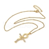 304 Stainless Steel Micro Pave Clear Cubic Zirconia Pendant Necklaces for Women NJEW-U047-01C-G-2