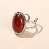 304 Stainless Steel & Natural Red Agate Cuff Rings FS-WGDE3F0-01-1